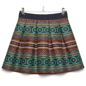 Nomad womens small mini skirt full flare blue brown